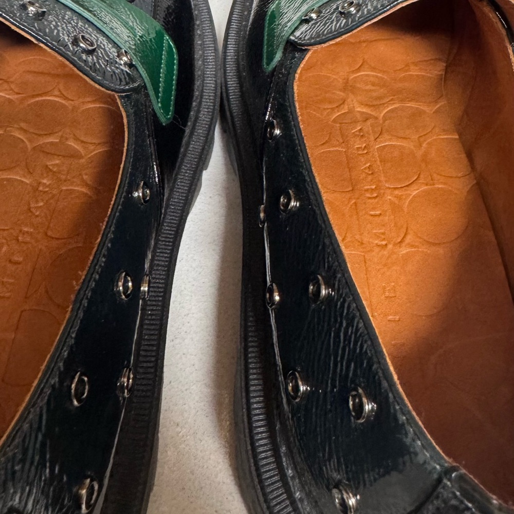 Chie Mihara Wylow Leather Chunky Sole Loafers, Black/Green - Picture 6 of 8